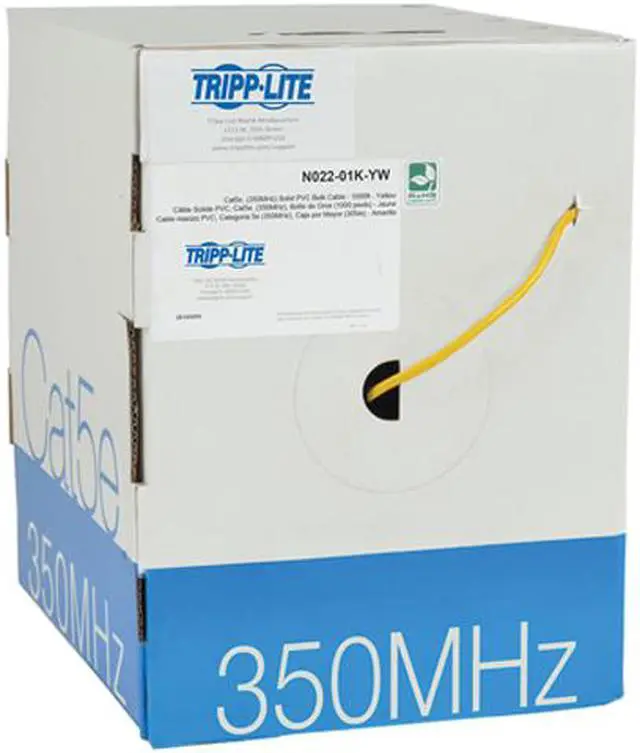 Main image of TRIPP LITE N022-01K-YW 1000 ft. Cat 5E Yellow 350 MHz Bulk Solid-Core PVC Cable