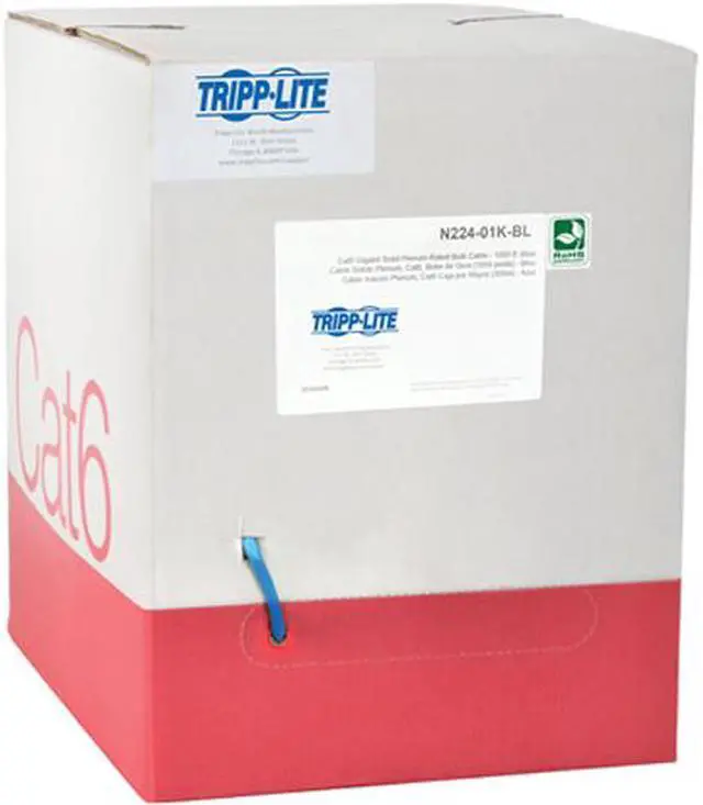 Main image of TRIPP LITE N224-01K-BL 1000 ft. Cat 6 Blue Gigabit Bulk Solid-Core Plenum-Rated PVC Cable