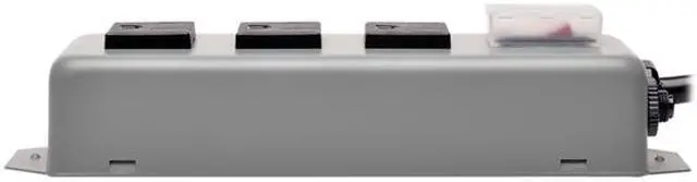 Alt view image 3 of 7 - Tripp Lite Waber 3-Outlet Industrial Power Strip, 9 Feet Cord, NEMA 5-15P Plug, Metal, Switch Guard (3SP9)