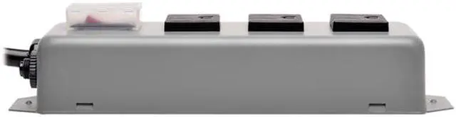 Alt view image 4 of 7 - Tripp Lite Waber 3-Outlet Industrial Power Strip, 9 Feet Cord, NEMA 5-15P Plug, Metal, Switch Guard (3SP9)