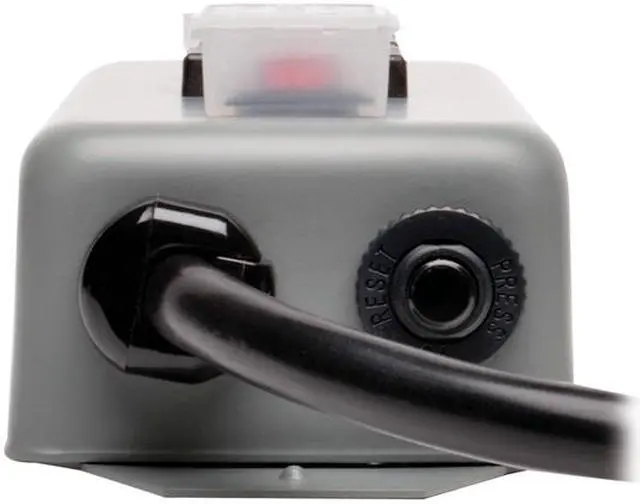 Alt view image 5 of 7 - Tripp Lite Waber 3-Outlet Industrial Power Strip, 9 Feet Cord, NEMA 5-15P Plug, Metal, Switch Guard (3SP9)