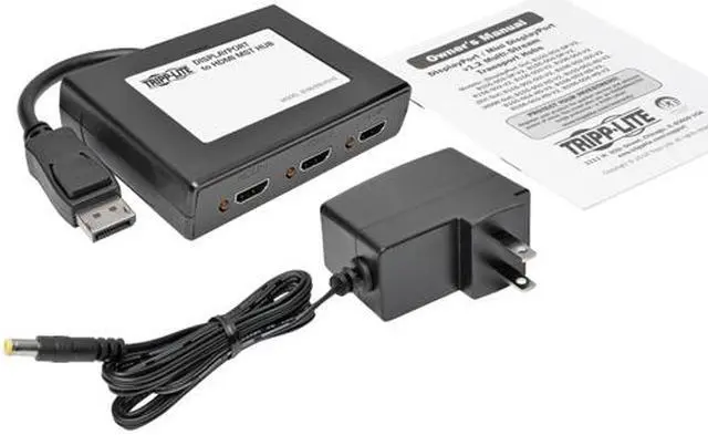 Alt view image 9 of 10 - Tripp Lite B156-003-HD-V2 3-Port DisplayPort 1.2 to HDMI Multi-Stream Transport (MST) Hub, 3840 x 2160 (4K x 2K) UHD