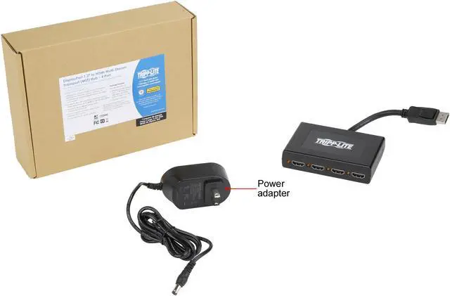 Alt view image 6 of 6 - Tripp Lite B156-004-HD-V2 4-Port DisplayPort 1.2 to HDMI Multi-Stream Transport (MST) Hub, 3840 x 2160 (4K x 2K) UHD