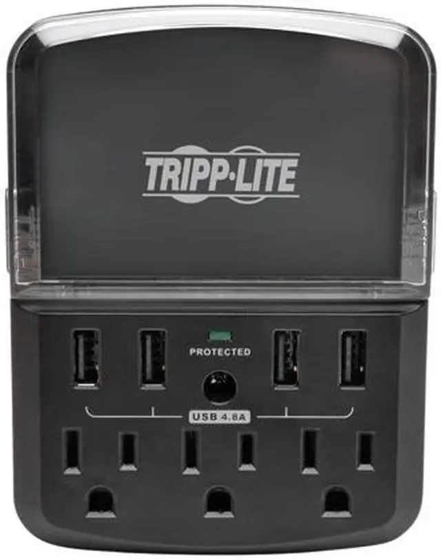 Alt view image 3 of 6 - TRIPP LITE SK34USBB Personal Charging Station w/ 3-Outlet Surge Protector