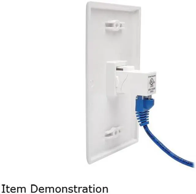 Alt view image 3 of 4 - Tripp Lite N235-001-WH-6AD Cat6a Straight-Through Modular Shielded In-Line Snap-In Coupler w/90° Down-Angled Port, White RJ45