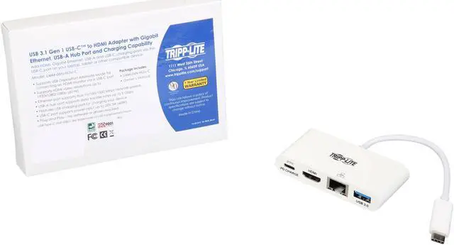 Alt view image 8 of 7 - Tripp Lite USB C to HDMI Multiport Adapter Converter Hub USB Type C to HDMI (U444-06N-HGU-C)