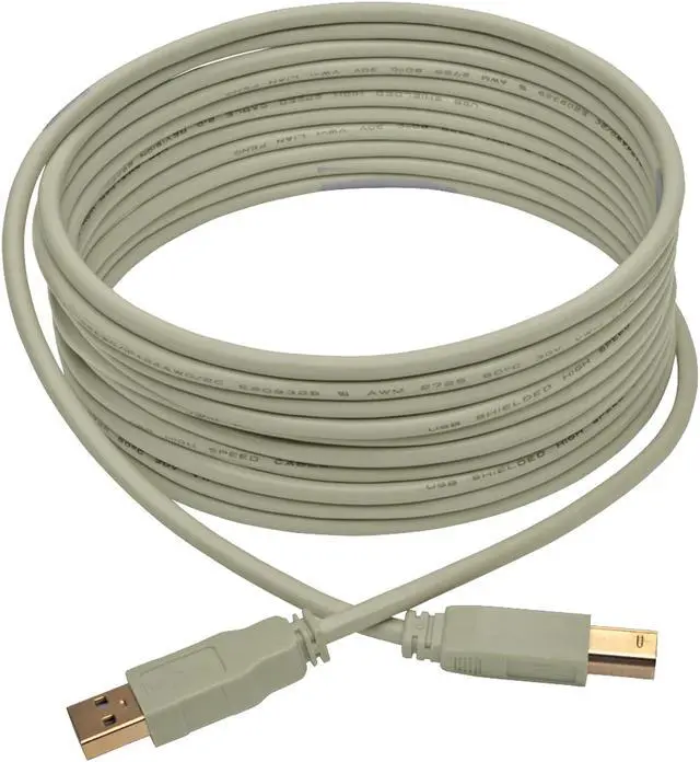 Alt view image 4 of 4 - Tripp Lite 15 ft. USB 2.0 Hi-Speed A/B Cable (M/M), 28/24 AWG, 480 Mbps, Beige, 15' (U022-015-BE)