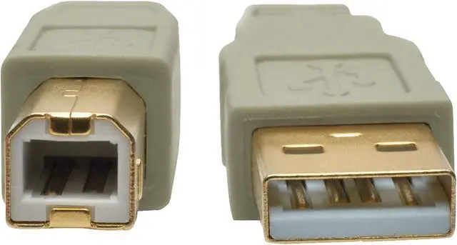 Alt view image 2 of 4 - Tripp Lite 15 ft. USB 2.0 Hi-Speed A/B Cable (M/M), 28/24 AWG, 480 Mbps, Beige, 15' (U022-015-BE)
