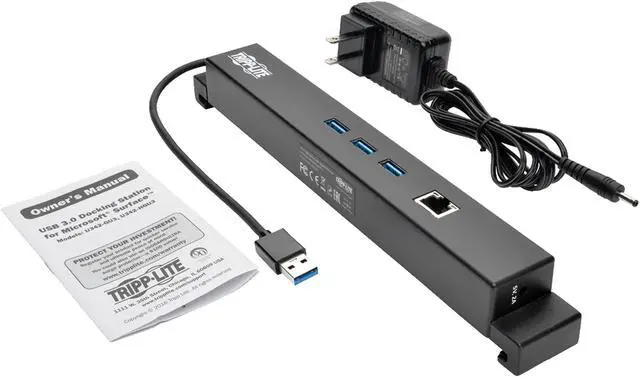 Alt view image 6 of 6 - Tripp Lite Microsoft Surface Docking Station USB 3.0 Hub & Gigabit Ethernet (U342-GU3)