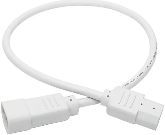 Alt view image 5 of 5 - Tripp Lite Model P004-002-AWH 2 ft. Standard Computer Power Extension Cord, 10A, 18 AWG (IEC-320-C14 to IEC-320-C13) Male to Female