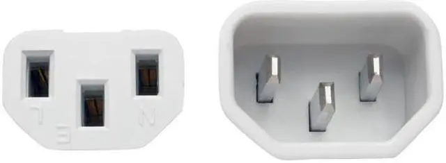 Alt view image 2 of 5 - Tripp Lite Model P004-002-AWH 2 ft. Standard Computer Power Extension Cord, 10A, 18 AWG (IEC-320-C14 to IEC-320-C13) Male to Female