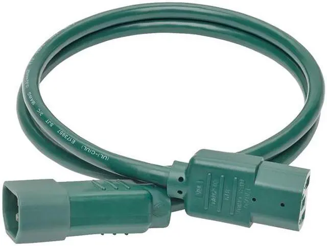 Alt view image 5 of 5 - Tripp Lite Model P004-003-AGN 3 ft. Standard Computer Power Extension Cord, 10A, 18 AWG (IEC-320-C14 to IEC-320-C13) Male to Female