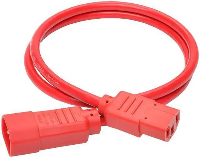 Alt view image 4 of 4 - Tripp Lite Model P004-003-ARD 3 ft. Standard Computer Power Extension Cord, 10A, 18 AWG (IEC-320-C14 to IEC-320-C13) Male to Female
