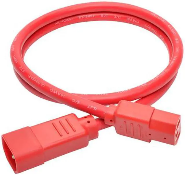Alt view image 5 of 5 - Tripp Lite Model P005-003-ARD 3 ft. Heavy-Duty Power Extension Cord, 15A, 14 AWG (IEC-320-C14 to IEC-320-C13) Male to Female