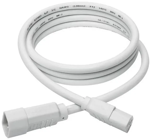 Alt view image 5 of 5 - Tripp Lite Model P005-006-AWH 6 ft. Heavy-Duty Power Extension Cord, 15A, 14 AWG (IEC-320-C14 to IEC-320-C13) Male to Female