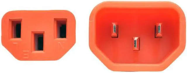 Alt view image 2 of 5 - Tripp Lite Heavy-Duty Power Extension Cord, 15A, 14 AWG (IEC-320-C14 to IEC-320-C13), Orange, 2 ft. (P005-002-AOR)
