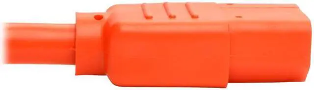 Alt view image 3 of 5 - Tripp Lite Heavy-Duty Power Extension Cord, 15A, 14 AWG (IEC-320-C14 to IEC-320-C13), Orange, 2 ft. (P005-002-AOR)