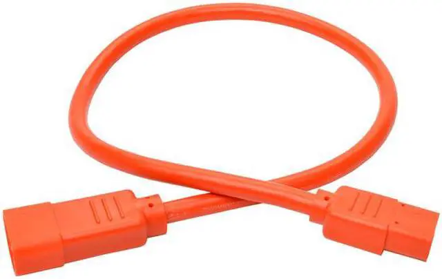 Alt view image 5 of 5 - Tripp Lite Heavy-Duty Power Extension Cord, 15A, 14 AWG (IEC-320-C14 to IEC-320-C13), Orange, 2 ft. (P005-002-AOR)