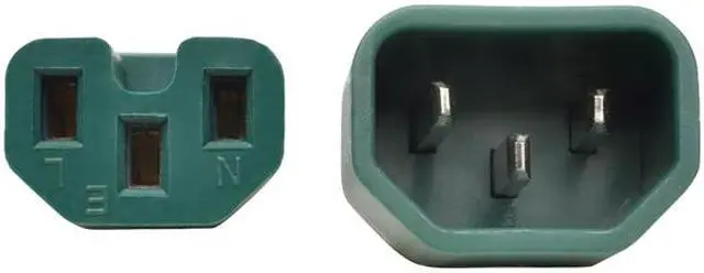 Alt view image 2 of 5 - Tripp Lite Heavy-Duty Computer Power Cord, 15A, 14 AWG (IEC-320-C14 to IEC-320-C15), Green, 3 ft. (P018-003-AGN)