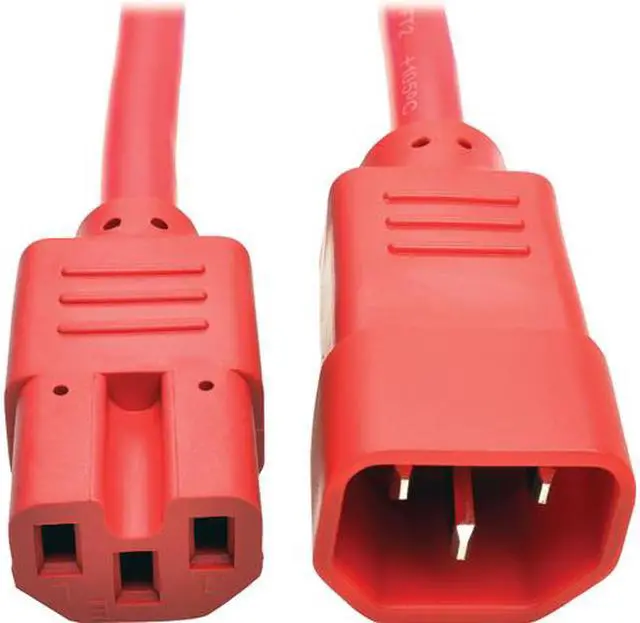 Main image of Tripp Lite Heavy-Duty Computer Power Cord, 15A, 14 AWG (IEC-320-C14 to IEC-320-C15), Red, 3 ft. (P018-003-ARD)