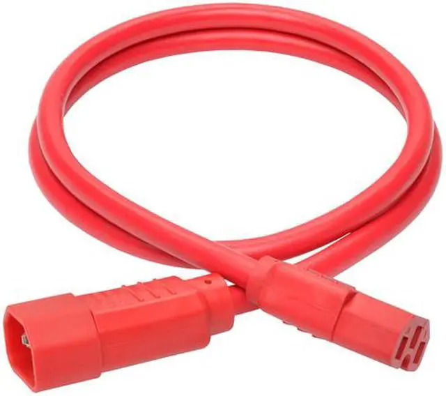 Alt view image 5 of 5 - Tripp Lite Heavy-Duty Computer Power Cord, 15A, 14 AWG (IEC-320-C14 to IEC-320-C15), Red, 3 ft. (P018-003-ARD)