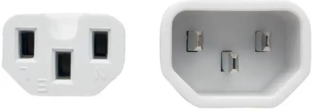 Alt view image 2 of 5 - Tripp Lite Heavy-Duty Computer Power Cord, 15A, 14 AWG (IEC-320-C14 to IEC-320-C15), White, 3 ft. (P018-003-AWH)