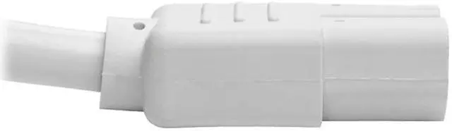 Alt view image 3 of 5 - Tripp Lite Heavy-Duty Computer Power Cord, 15A, 14 AWG (IEC-320-C14 to IEC-320-C15), White, 3 ft. (P018-003-AWH)