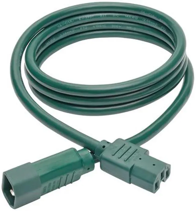 Alt view image 5 of 6 - Tripp Lite Heavy-Duty Computer Power Cord, 15A, 14 AWG (IEC-320-C14 to IEC-320-C15), Green, 6 ft. (P018-006-AGN)