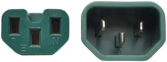 Alt view image 2 of 6 - Tripp Lite Heavy-Duty Computer Power Cord, 15A, 14 AWG (IEC-320-C14 to IEC-320-C15), Green, 6 ft. (P018-006-AGN)