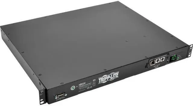 Main image of Tripp Lite Switched PDU with ATS, 200 – 240V Outlets (10 C13), 2 C14 Inlets, 3.6 m Cords, 1U Rack-Mount Power, TAA (PDUMH15HVATNET)