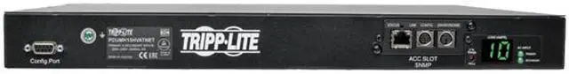Alt view image 2 of 5 - Tripp Lite Switched PDU with ATS, 200 – 240V Outlets (10 C13), 2 C14 Inlets, 3.6 m Cords, 1U Rack-Mount Power, TAA (PDUMH15HVATNET)