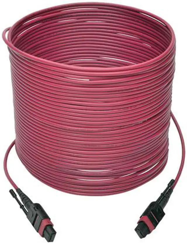 Alt view image 4 of 5 - Tripp Lite MTP/MPO Multimode Patch Cable, 12 Fiber, 40 GbE, 40GBASE-SR4, OM4 Plenum-Rated (F/F), Push/Pull Tab, Magenta, 15 m (49.2 ft.) (N845-15M-12-MG)