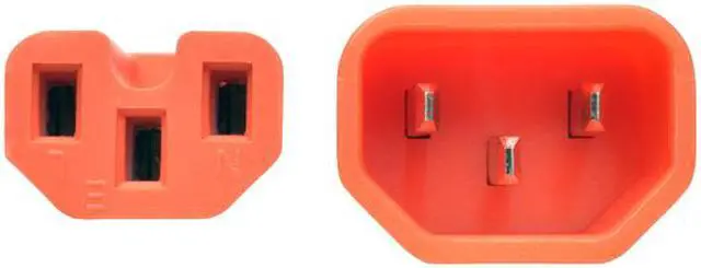 Alt view image 2 of 5 - Tripp Lite Heavy-Duty Computer Power Cord, 15A, 14 AWG (IEC-320-C14 to IEC-320-C15), Orange, 6 ft. (P018-006-AOR)