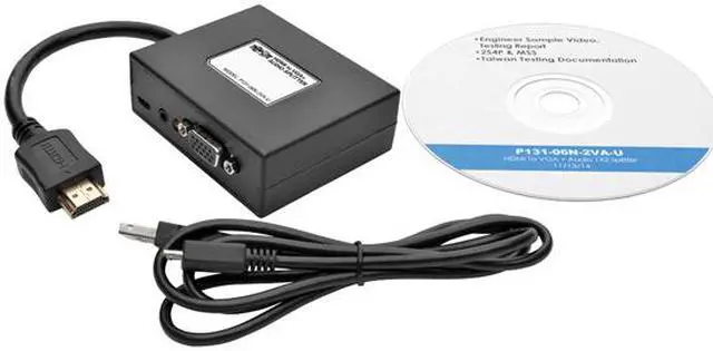 Alt view image 4 of 5 - Tripp Lite 2-Port HDMI to VGA + Audio Adapter / Splitter, 1920 x 1440, 1080p (P131-06N-2VA-U)