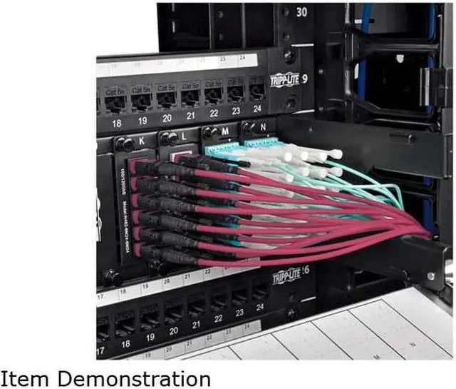 Alt view image 6 of 7 - Tripp Lite MTP/MPO Multimode Patch Cable, 12 Fiber, 40 GbE, 40GBASE-SR4, OM4 Plenum-Rated (F/F), Push/Pull Tab, Magenta, 1 m (3.3 ft.) (N845-01M-12-MG)