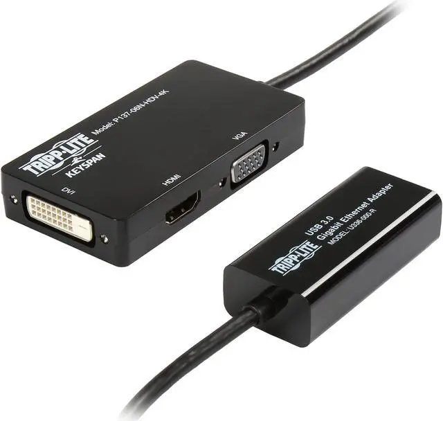Main image of Tripp Lite Microsoft Surface and Surface Pro 2-in-1 Accessory Kit, DVI, VGA, 4K HDMI & Gigabit Ethernet (P137-GHDV-V2-K)