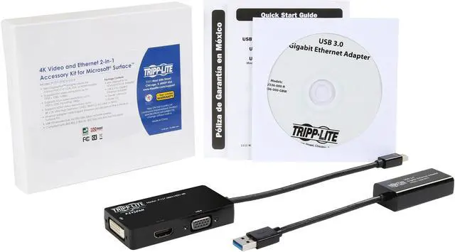 Alt view image 6 of 5 - Tripp Lite Microsoft Surface and Surface Pro 2-in-1 Accessory Kit, DVI, VGA, 4K HDMI & Gigabit Ethernet (P137-GHDV-V2-K)