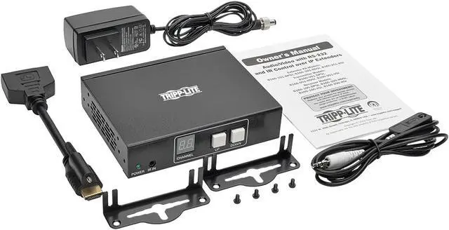 Alt view image 4 of 5 - Tripp Lite HDMI Over IP Receiver/Extender with RS-232 Serial & IR Control, Audio/Video, 1080p at 60hz, 328 ft. (B160-100-HDSI)