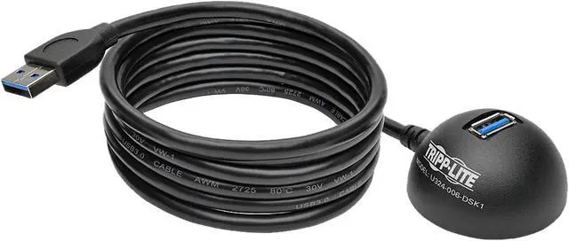 Alt view image 4 of 5 - Tripp Lite 1-Port USB 3.0 SuperSpeed Desktop Extension Cable (M/F), USB Type-A, 6 ft. (U324-006-DSK1)