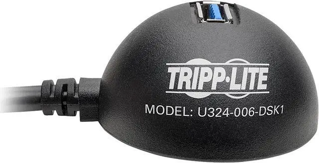 Alt view image 2 of 5 - Tripp Lite 1-Port USB 3.0 SuperSpeed Desktop Extension Cable (M/F), USB Type-A, 6 ft. (U324-006-DSK1)