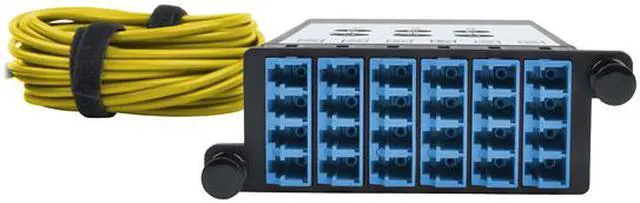 Alt view image 3 of 5 - Tripp Lite 40/100Gb Singlemode Fiber, 40Gb to 4 x 10Gb, 100Gb to 4 x 25Gb, Breakout Cassette, (x3) 8-Fiber MTP/MPO (APC) to (x12) LC (UPC) Duplex 8.3/125, N482 Chassis (N482-3M8L12S)