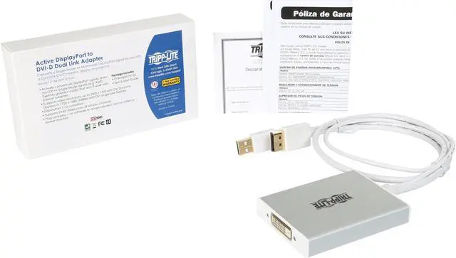 Alt view image 3 of 3 - Tripp Lite 6in DisplayPort to DVI Active Video Adapter Dual Link 2560x1600