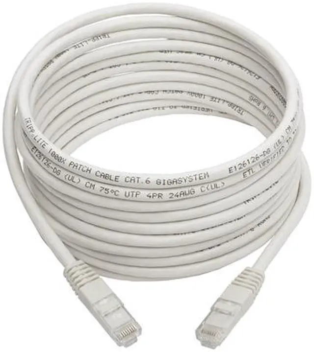 Alt view image 5 of 5 - Tripp Lite 15ft Cat6 Gigabit Molded Patch Cable RJ45 M/M 550MHz 24AWG White