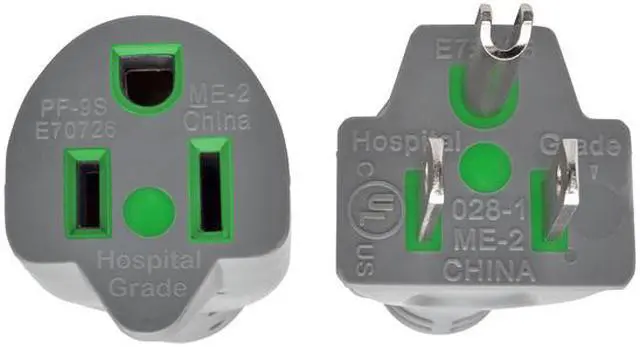 Alt view image 2 of 7 - Tripp Lite 6ft Hospital Medical Power Extension Cord 5-15P 5-15R 13A Gray