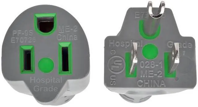 Alt view image 2 of 7 - Tripp Lite 15ft Hospital Medical Power Extension Cord 5-15P 5-15R 13A Gray