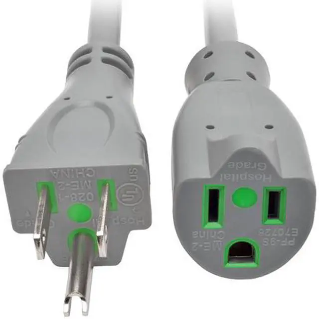 Main image of Tripp Lite 15ft Hospital Medical Power Extension Cord 5-15P 5-15R 13A Gray