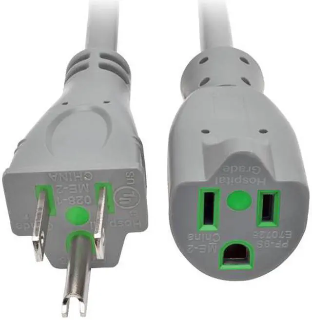 Main image of Tripp Lite 15ft Hospital Medical Power Extension Cord 5-15P 5-15R 15A Gray