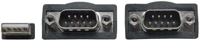 Alt view image 6 of 10 - Tripp Lite 6ft 2-Port USB to DB9/ RS 232 Serial Adapter FTDI, COM Retention