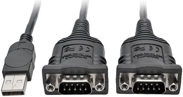 Main image of Tripp Lite 6ft 2-Port USB to DB9/ RS 232 Serial Adapter FTDI, COM Retention