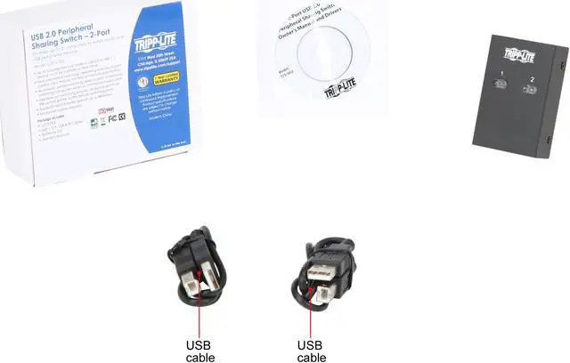 Alt view image 8 of 7 - Tripp Lite 2-Port USB Hi-Speed Sharing Switch for Printer/ Scanner /Other